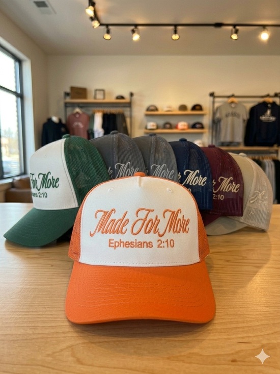 simply stitched Accessories - Simply Stitched Made For More Embroidered Trucker Hat - color options